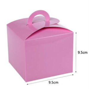 Rózsaszín papír süteményes doboz, party doboz 6 db